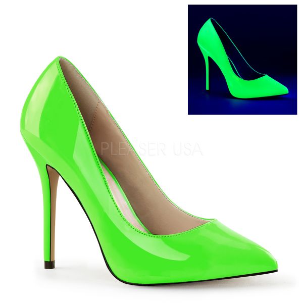 Klassische High-Heel Pumps in neon grün Lack AMUSE-20 